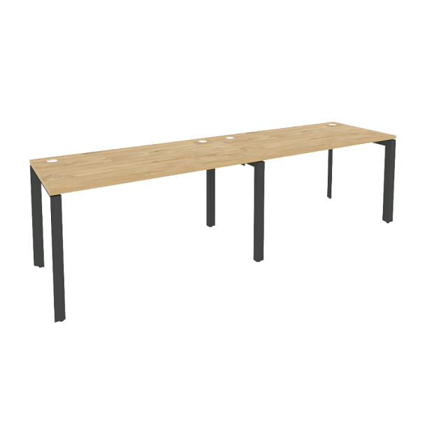 Onix Рабочая станция на П-образном м/к O.MP-RS-2.3.7 Тиквуд светлый/Антрацит металл 2760*720*750 - Вид 1