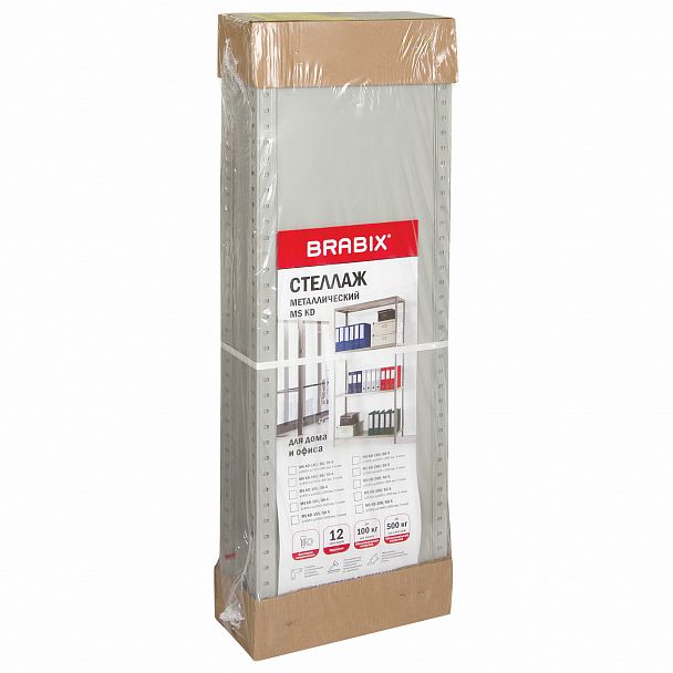 Стеллаж металлический BRABIX "MS KD-180/30-4", 1800х1000х300 мм, 4 полки, сборная стойка, 291114, S240BR143402 - Вид 12