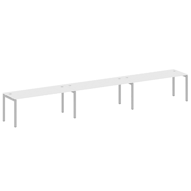 Metal System Quattro Р. ст. на 3 раб. места на П-образном м/к 50БП.СМ-3.5 Белый/Серый металл 5400*720*750 - Вид 1