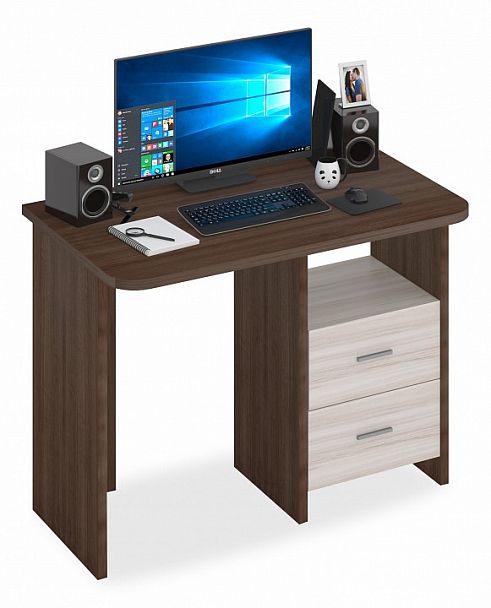 Стол письменный Домино Lite СКЛ-Прям100Р Карамель/Шамони - Вид 1