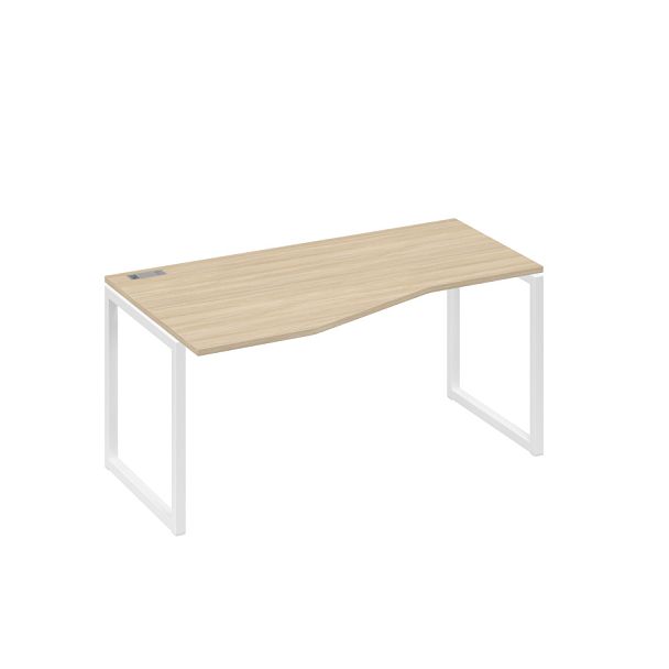 Стол эргономичный левый "Техно" на металлокаркасе QUATTRO A4 А4 Б4 065 БП дуб скандинавский / металлокаркас белый - Вид 1
