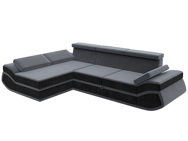 Диван угловой Лига-032 левый угол Велюр серый - Вид 9