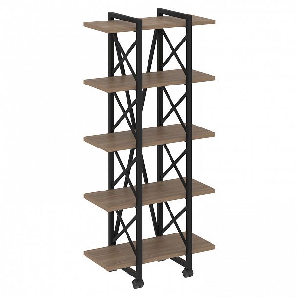 Стеллаж на колесах "Loft" VR.L-MST.K-5.4V дуб аризона/черный - Вид 1