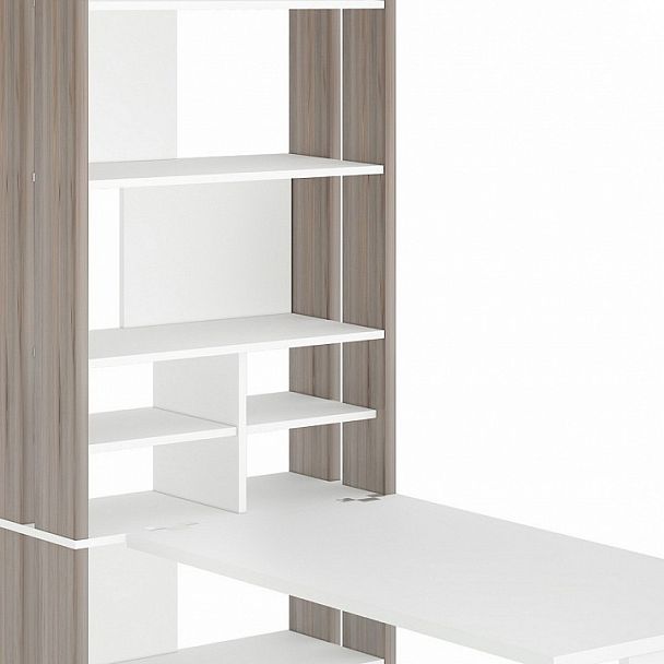 Стол компьютерный Домино Лайт СТЛ-ОВХ+С120Прям без тумбы Белый/Нельсон - Вид 4