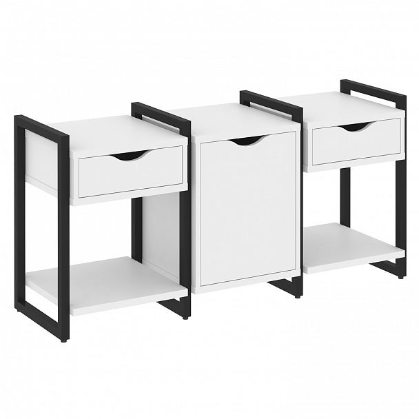 Тумба на опорах наборная "Loft" VR.L-TN-6.O белый бриллиант/черный - Вид 1