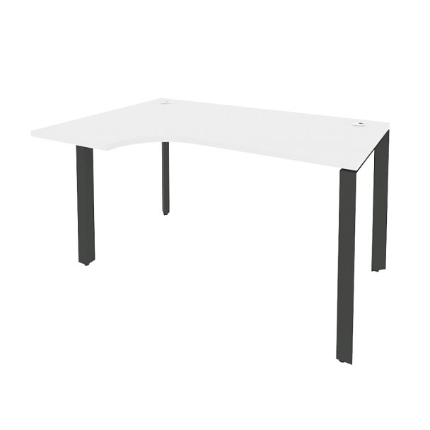 Onix Стол эргономичный левый на П-образном м/к O.MP-SA-2 (L) Белый бриллиант/Антрацит металл 1380*980*750 (720/460) - Вид 1