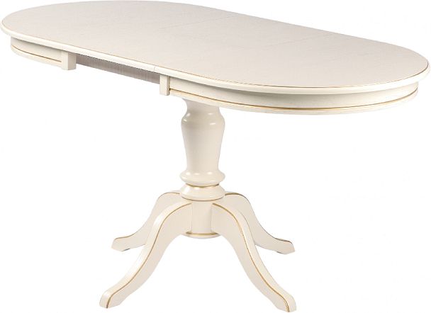 Стол деревянный раздвижной Анфея 110(150)х75х76 Слоновая кость с золотой патиной - Вид 6