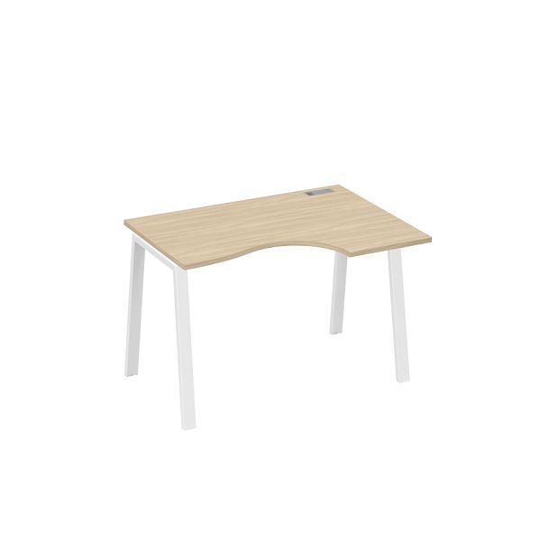 Стол эргономичный правый "Классика" на металлокаркасе TRE A4 А4 Б3 042 БП дуб скандинавский / металлокаркас белый - Вид 1
