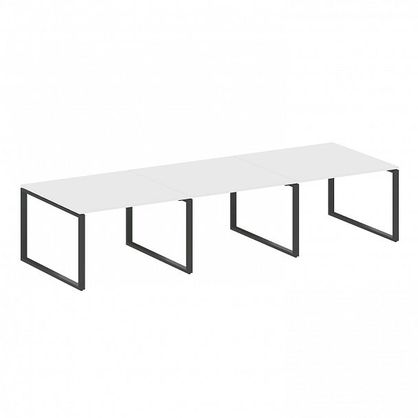 Стол для переговоров "Metal System" БО.ПРГ-3.2 белый/антрацит - Вид 1