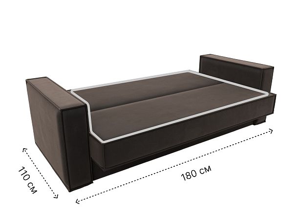 Диван-книжка Куба Велюр коричневый - Вид 9