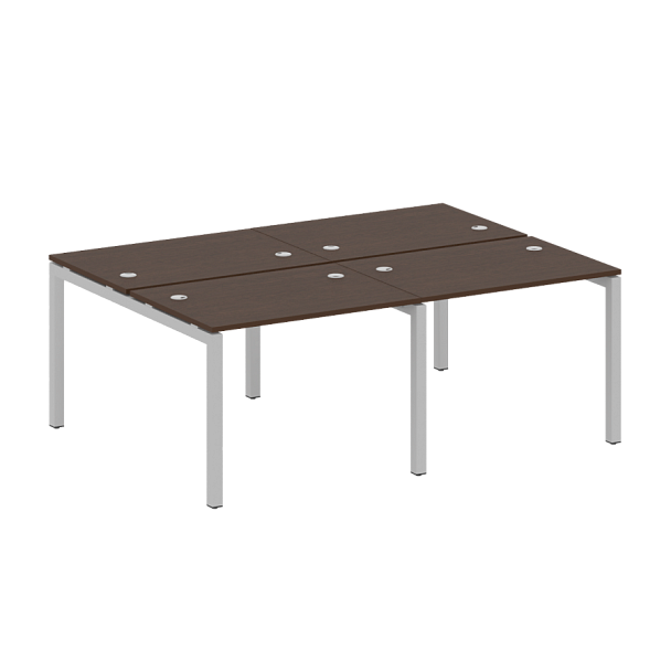 Metal System Quattro Р. ст. на 4 раб. места на П-образном м/к 50БП.СМ-4.1 Венге/Серый металл 2000*1475*750 - Вид 1