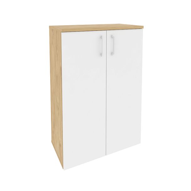 Onix Шкаф средний широкий O.ST-2.3 Тиквуд светлый/Белый бриллиант 800*420*1207 - Вид 1