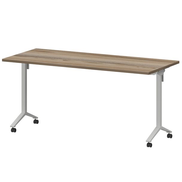 Стол мобильный складной МБ25-160.70 Дуб сафари/Белый 1600x700x750 Моби - Вид 1