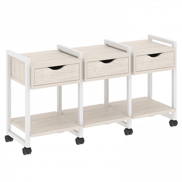 Тумба на колесах наборная "Loft" VR.L-TN-4.K денвер светлый/белый - Вид 1