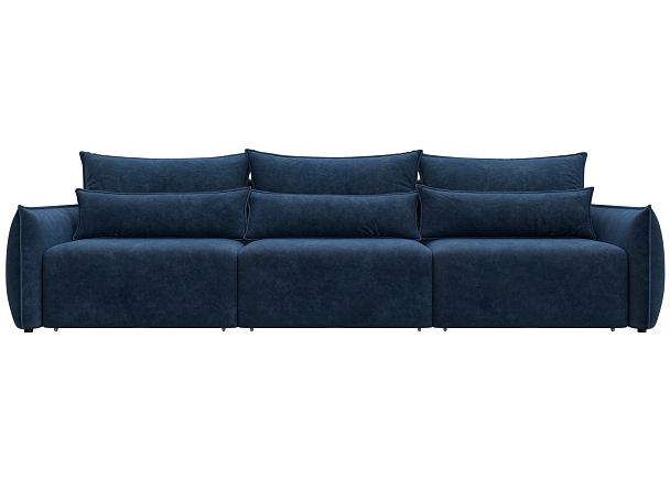 Диван прямой Лига-051 НПБ Лонг Велюр синий - Вид 2