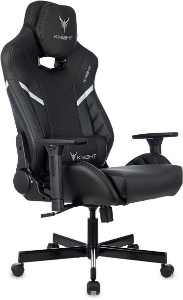 Кресло игровое Knight Thunder 5X черный экокожа крестов. металл - Вид 1