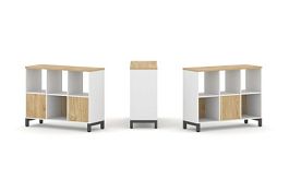 Style Project Набор стеллажа 2-х сторон., 2 яр. SN.NSD-231 Белый/Тиквуд Светлый/Металл Антрацит 1121 - Фото предпросмотра