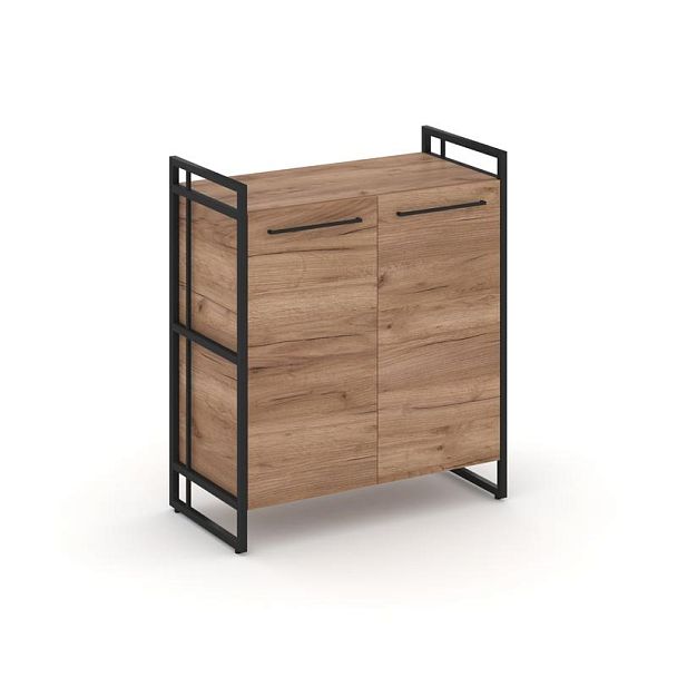 Rift Шкаф 2 ниши широкий RF.SS-21 Дуб Табак/Металл Черный 798*396*924 - Вид 1