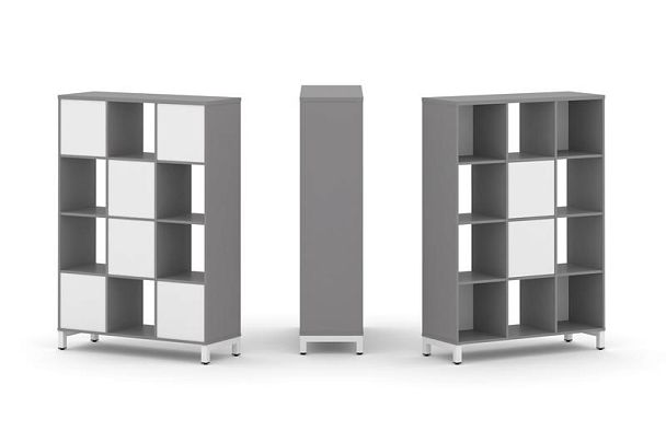 Стайл Проджект Набор стеллажа одностороннего, 4 яруса SN.NS-431 Серый Пепел/Белый/Металл Белый 1121* - Вид 1