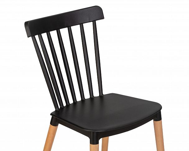 Стул обеденный DOBRIN THEO (ножки светлый бук, цвет черный (B-03)) - Вид 7