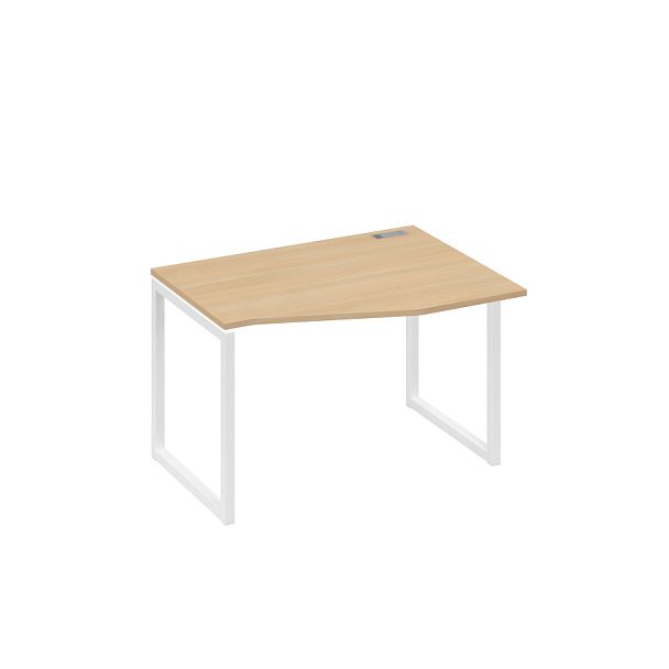 Стол эргономичный правый "Техно" на металлокаркасе QUATTRO A4 А4 Б4 062 БП натуральный дуб / металлокаркас белый - Вид 1