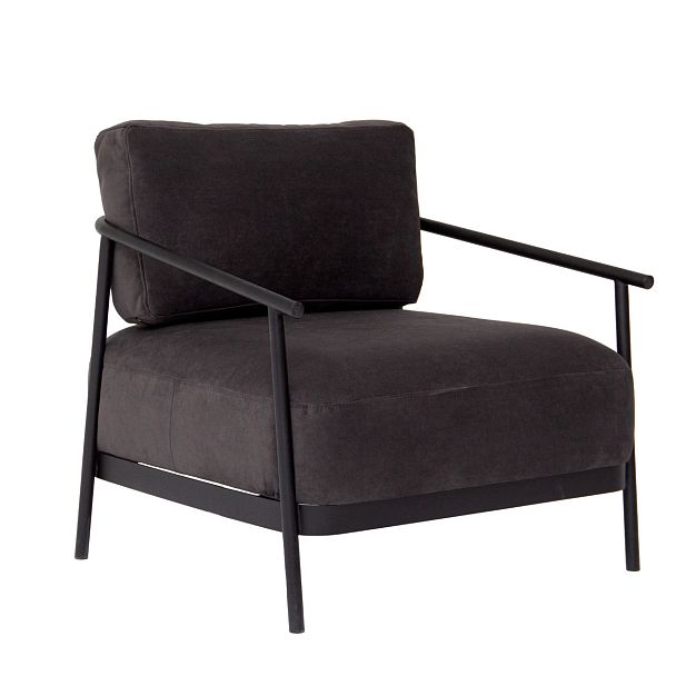 Кресло лофт Tоко, велюр Teddy 020, каркас черный муар - Вид 2