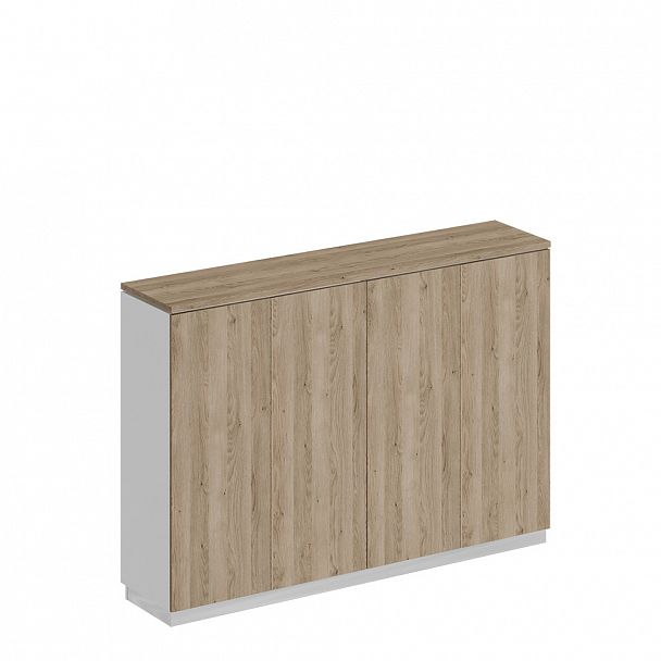 Шкаф для документов закрытый средний "City" СИ 320 дуб гладстоун светлый/белый премиум/дуб гладстоун светлый - Вид 1