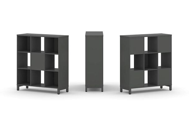 Стайл Проджект Набор стеллажа 2-х сторон., 3 яр. SN.NSD-331 Антрацит/Металл Антрацит 1121*400*1248 - Вид 1