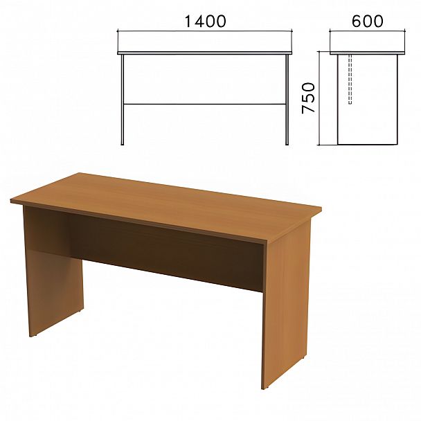 Стол письменный "Монолит", 1400х600х750 мм, цвет орех гварнери, СМ22.3 - Вид 2