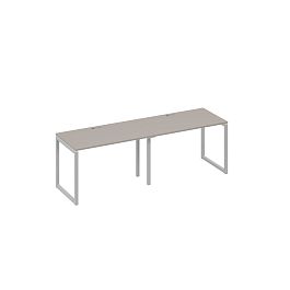 Рабочая станция на каркасе QUATTRO (2х120) A4 А4 Б4 013-2 БП мокко премиум / металлокаркас серый - Фото предпросмотра