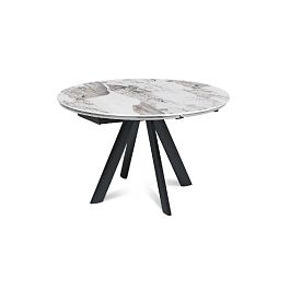Стол круглый раскладной Orion (120+30+30), керамика глянцевая Pandora - Фото предпросмотра