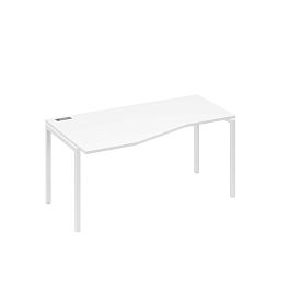 Стол эргономичный левый "Техно" на металлокаркасе DUE A4 А4 Б2 065 БП белый премиум / металлокаркас белый - Фото предпросмотра