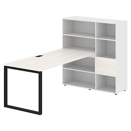 Стол-стеллаж EQRST 1217 Ясень Траун/Черный/Белый 2190х1250х1355 EDIS - Фото предпросмотра