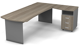 Стол угловой L,R 2200 Берлин Дрифтвуд/Серый УРМ 220 L\R - Фото предпросмотра