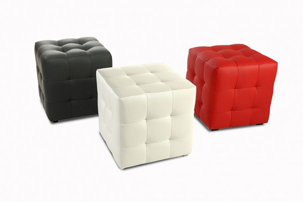 ПУФ БАРИ С УТЯЖКАМИ ( 415*415*420), Oregon 07 красный "Мягкая мебель для кабинета" ТК-001273400701 красный - Вид 1