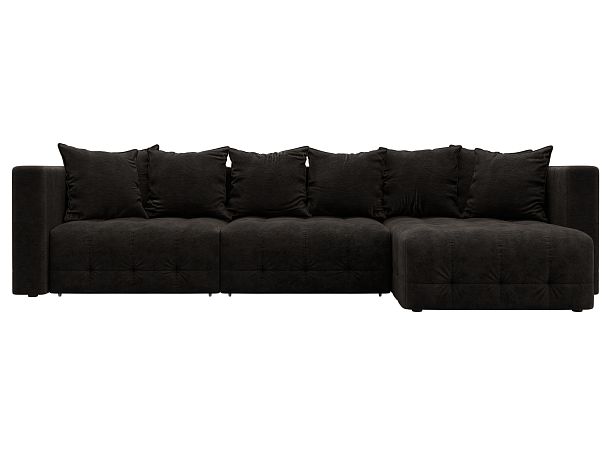 Диван угловой Лига-052 НПБ Лонг угол универсальный Велюр коричневый - Вид 2