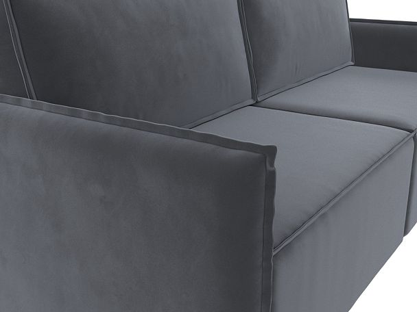 Диван прямой Либерти (полностью велюр серый) - Вид 4