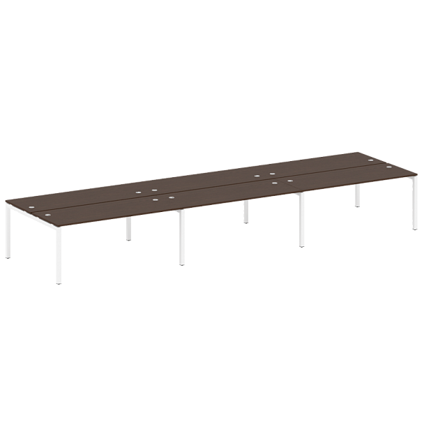 Metal System Quattro Р. ст. на 6 раб. места на П-образном м/к 50БП.СМ-6.5 Венге/Белый металл 5400*1475*750 - Вид 1
