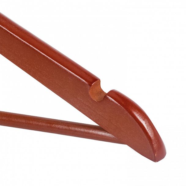 Вешалки-плечики, размер 48-50, КОМПЛЕКТ 5 шт., дерево, перекладина, цвет вишня, BRABIX "Стандарт", 601161 - Вид 5