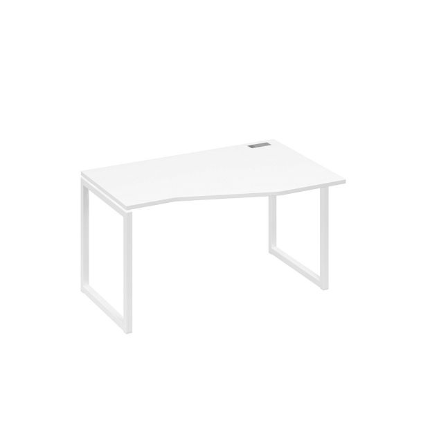 Стол эргономичный правый "Техно" на металлокаркасе QUATTRO A4 А4 Б4 064 БП белый премиум / металлокаркас белый - Вид 1
