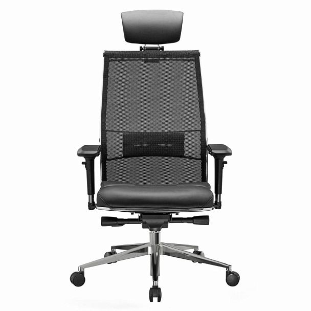 Кресло офисное МЕТТА "SAMURAI" S-3.05, с подголовником, сверхпрочная ткань-сетка, черное - Вид 6