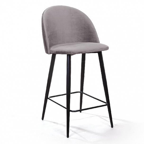 Cтул полубарный Thomas, бархат светло-серый 26 - Вид 1