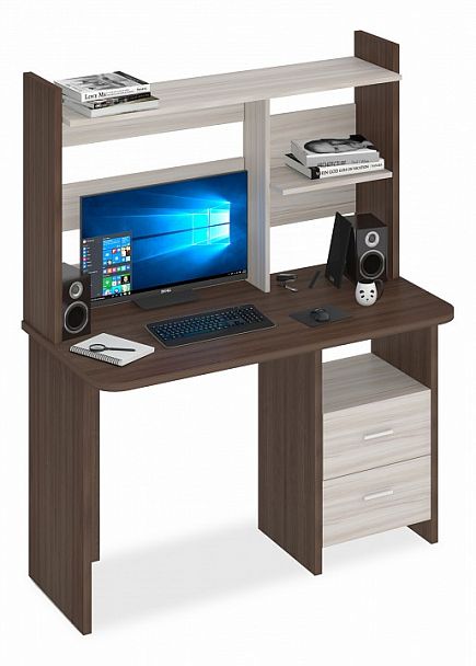 Стол компьютерный Домино Lite СКЛ-Прям120Р+НКЛ-120 Карамель/Шамони - Вид 1