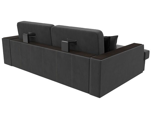 Угловой диван Брюссель левый (полностью велюр серый) - Вид 6