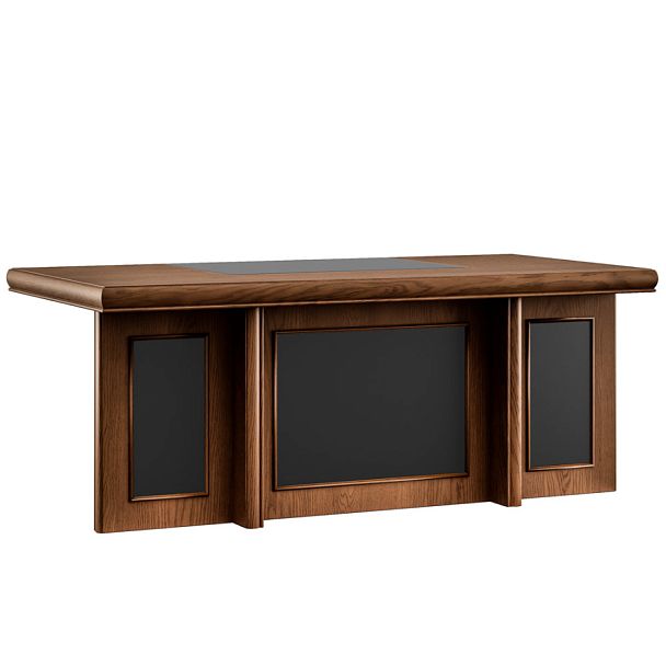 Стол письменный со вставками Harvard 200x100x78 дуб капучино - Вид 1