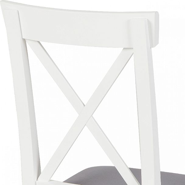 Стул деревянный с мягким сиденьем Бергольф Белый/Серый велюр - Вид 9