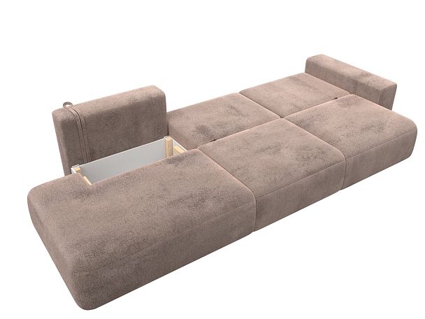 Диван прямой Лига-036 НПБ Модерн Лонг подлокотник справа Велюр бежевый - Вид 9