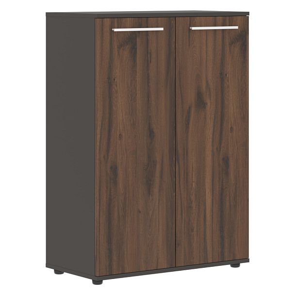 Шкаф средний широкий EMCS 85.1 Дуб Денвер тёмный/Белый/Мокко 852х430х1199 EDIS - Вид 1