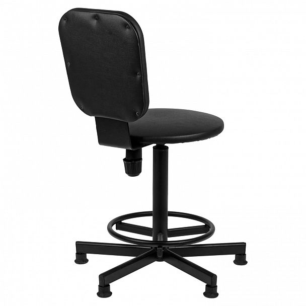 Кресло кассира, ресепшн РС37, без подлокотников, кожзам, черное - Вид 6