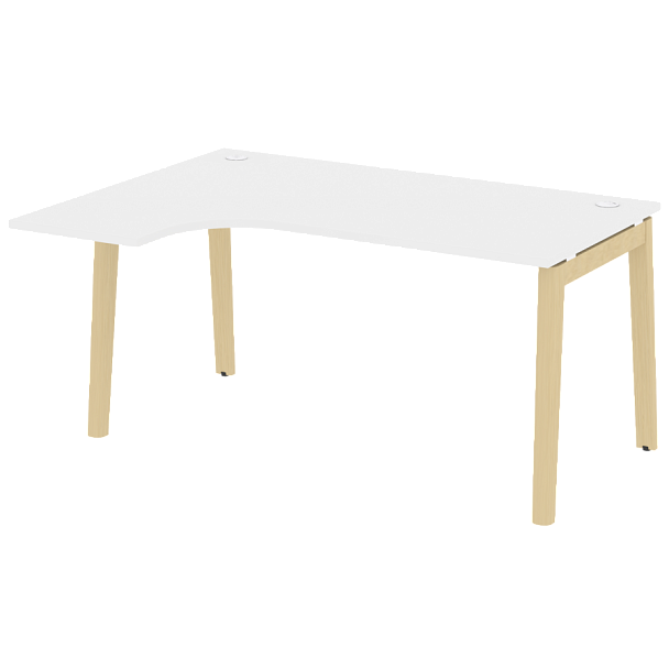 Onix Wood Стол эргономичный левый OW.SA-4 (L) Белый бриллиант/Дуб светлый/Белый металл 1580*1180*750 (800/460) - Вид 1
